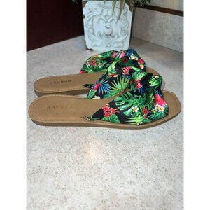 New Bamboo Ladies Summer Floral Slides Size 7.5